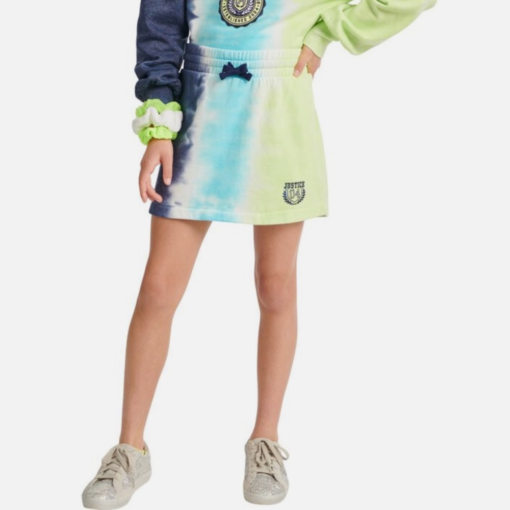 Justice Vibrant Blue and‎ Green Skirt